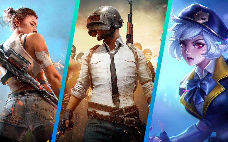 Garena Free Fire PUBG ve Mobile Legends üçlü görsel