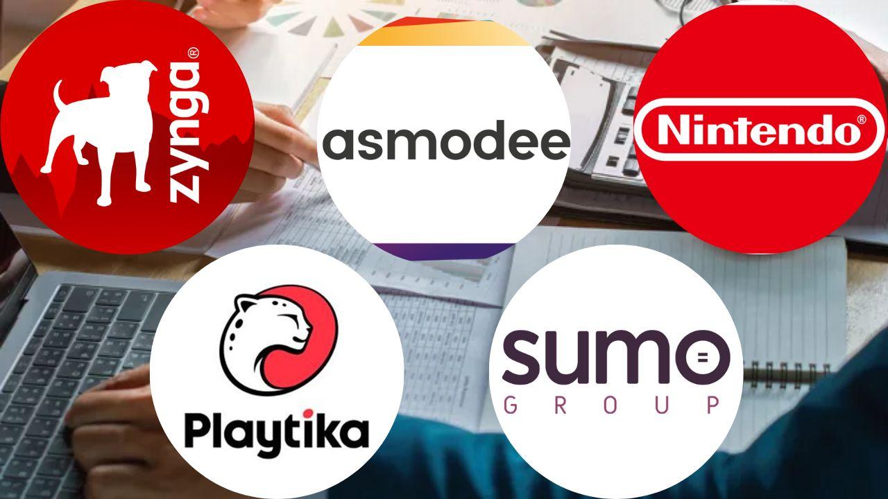 Zynga, Asmodee, Nintendo, Playtika and Sumo Group logos