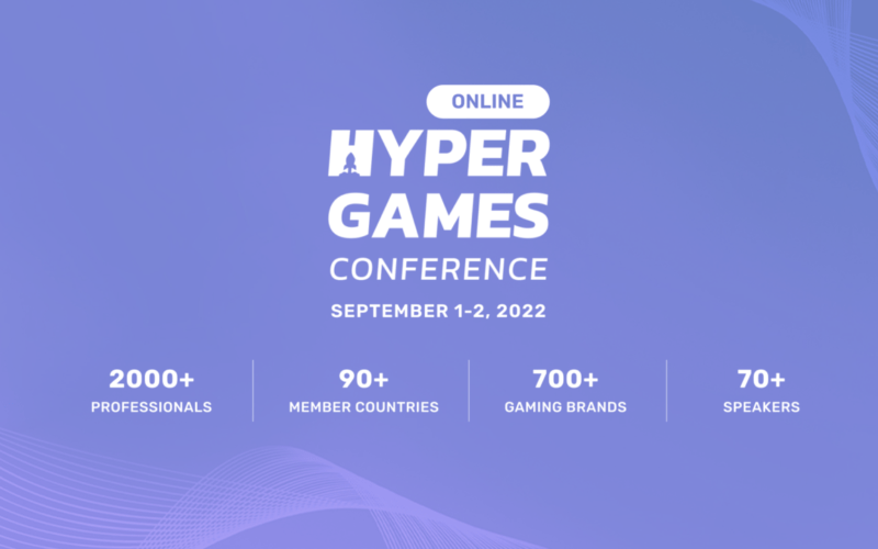 Hyper Games Conference logo on the purple background