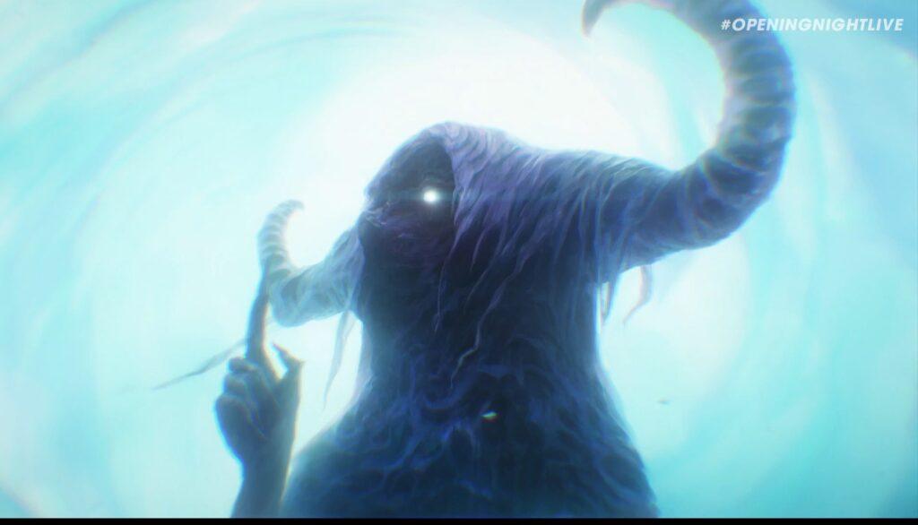 Wyrdsong oyunundan bir iblis geçidin önünde duruyor