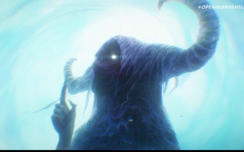 Wyrdsong oyunundan bir iblis geçidin önünde duruyor