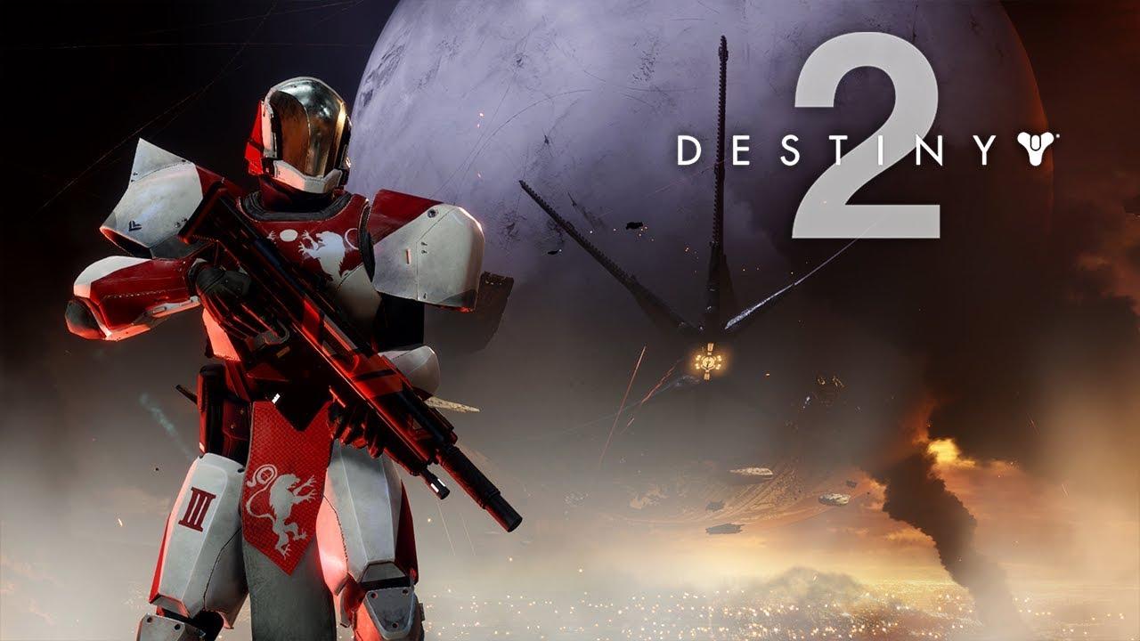 A guardian from Destiny 2 stands tall with a space ship behind them
