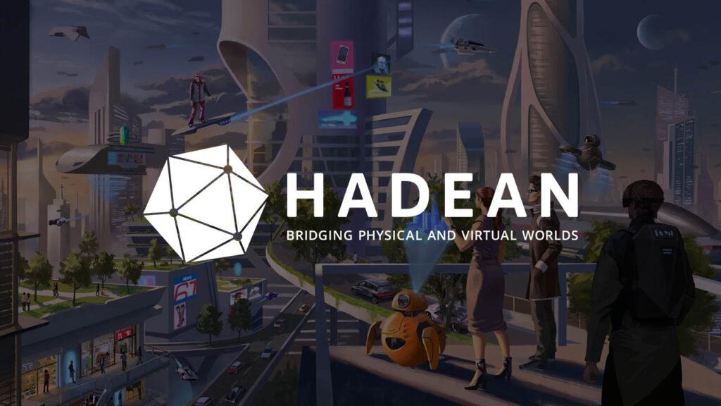 Hadean's logo over a metaverse image
