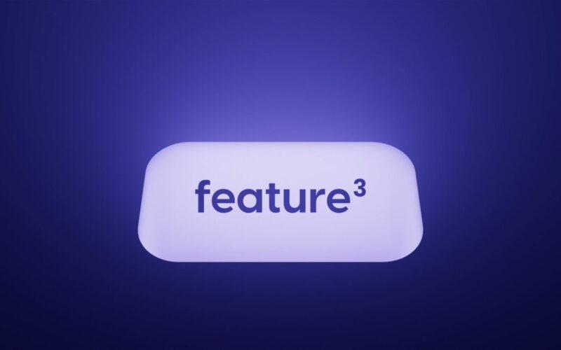 Feature3 logo with a blue background