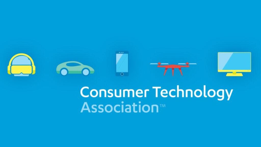 Consumer Technology Association logo over a blue background