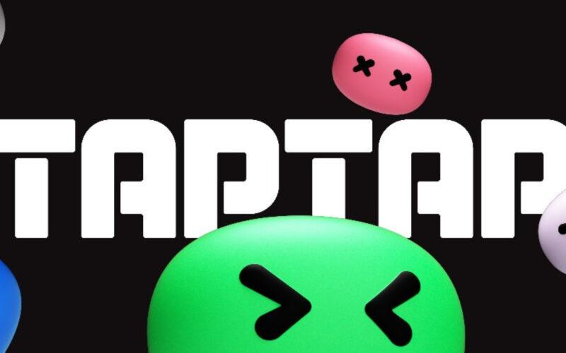 TapTap mascot Tato around the TapTap logo