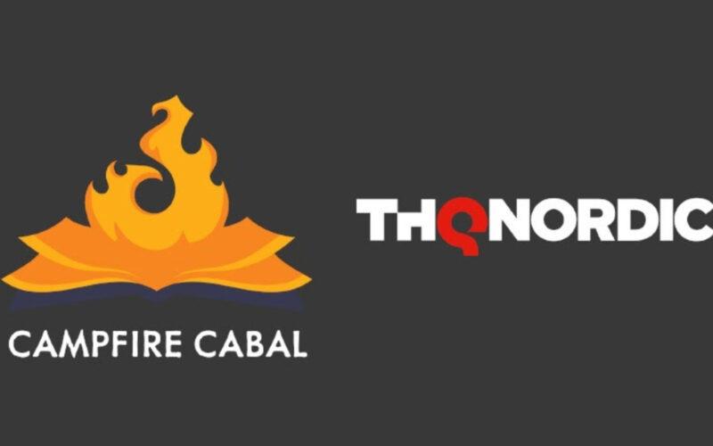 THQ Nordic ve Campfire Cabal logoları karanlık bir arka planda