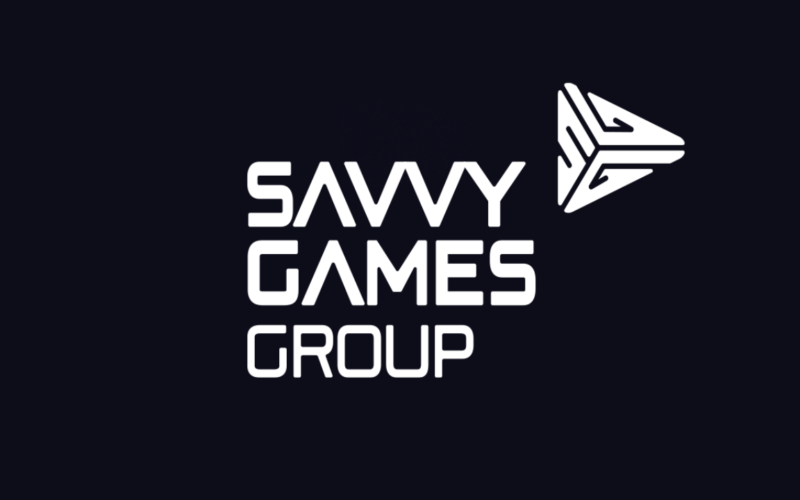 Savvy Games Group logo in front of a black background