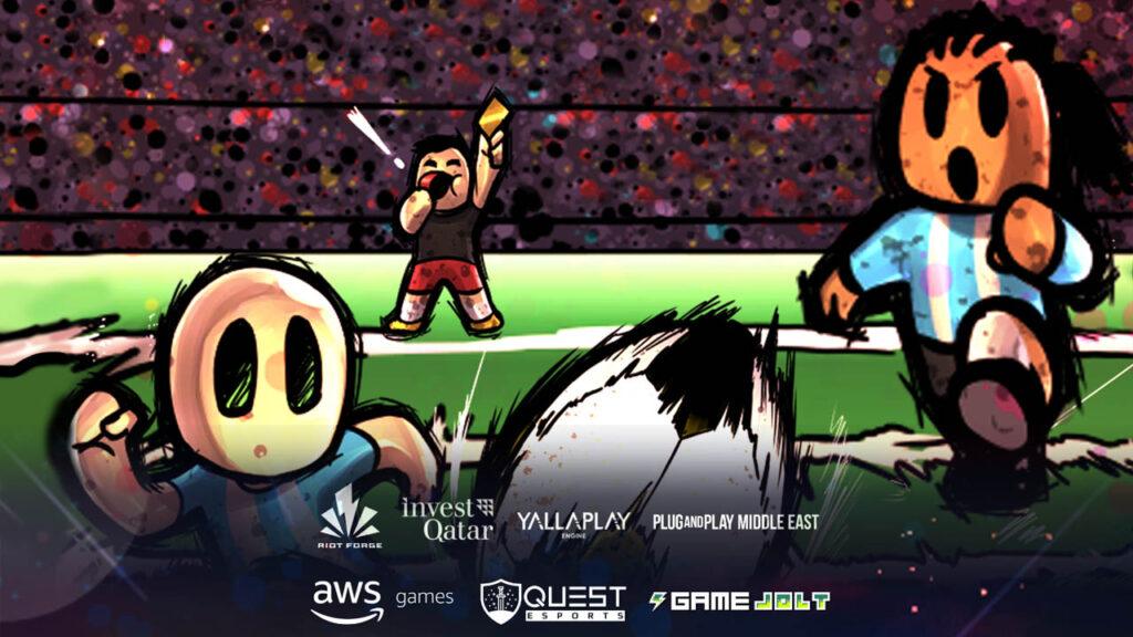 Game Jolt's World Cup Jam characters playing soccer