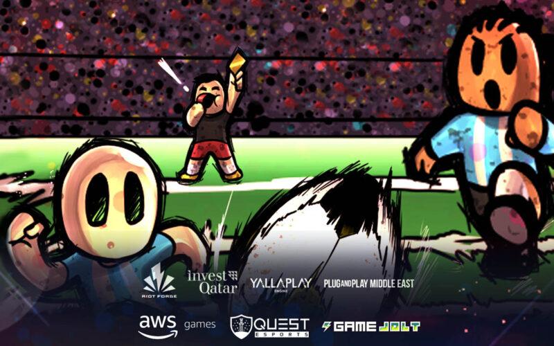 Game Jolt's World Cup Jam characters playing soccer