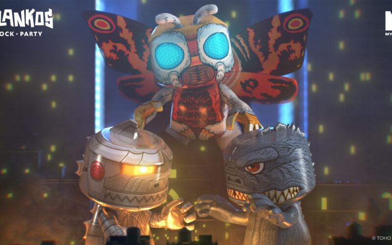 A huge clown from Blankos Black Party dominating the image