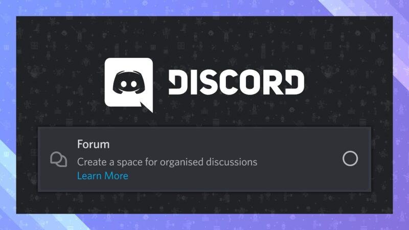 Discord logo over a forum option and text