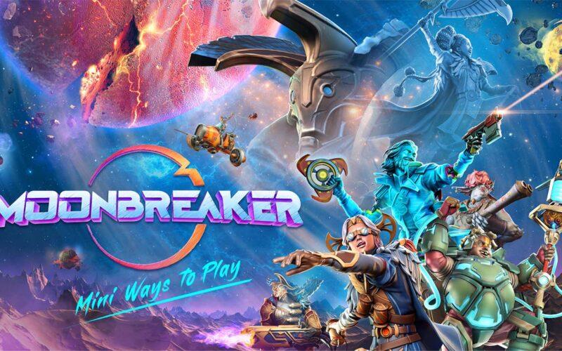 Moonbreaker logo on left and characters on right