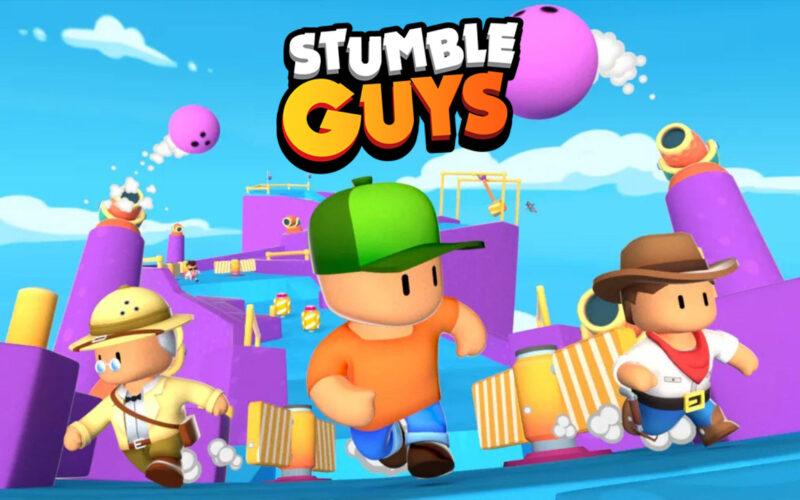 Stumble Guys karakterleri tehlikeden kaçıyor