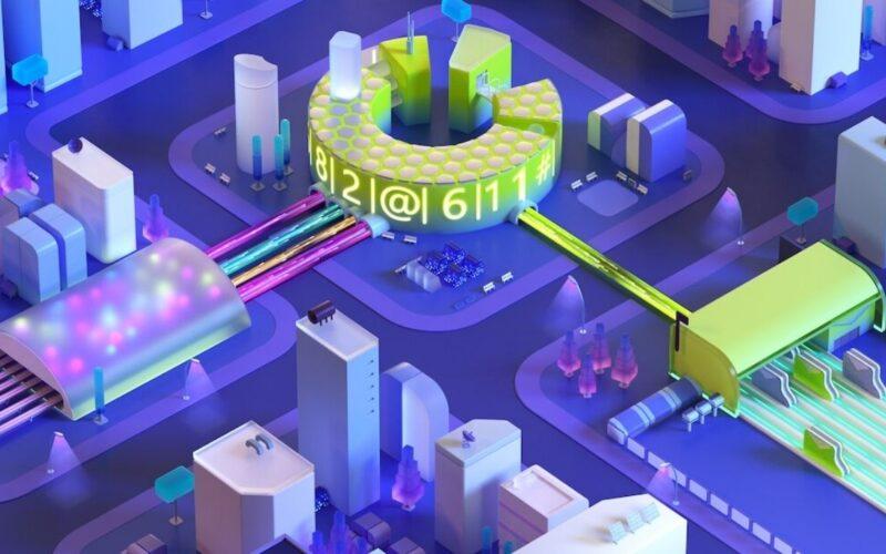 Donanım reseptörleri ile oluşturulmuş bir şehir ilüstrasyonu.