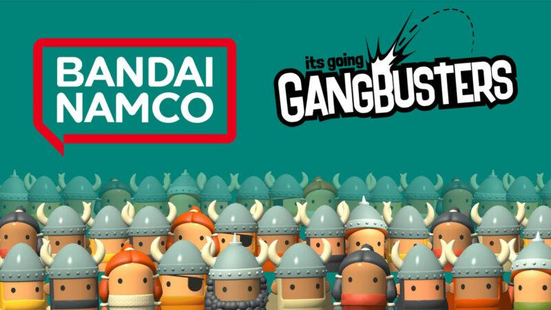 Bandai Namco and Gangbusters logos over Battletabs ingame characters