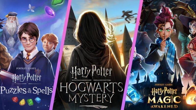 Cover arts from three Harry Potter games that generated the most revenue