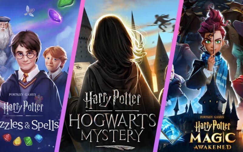 Cover arts from three Harry Potter games that generated the most revenue
