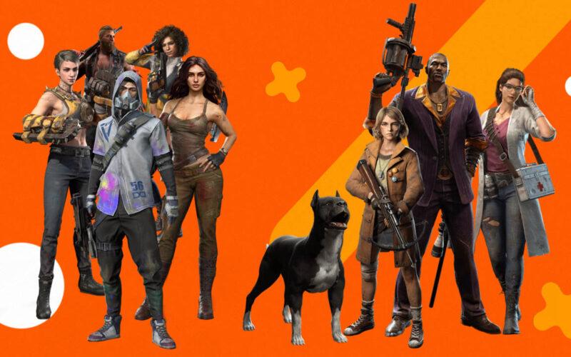 Funplus video game characters on an orange background
