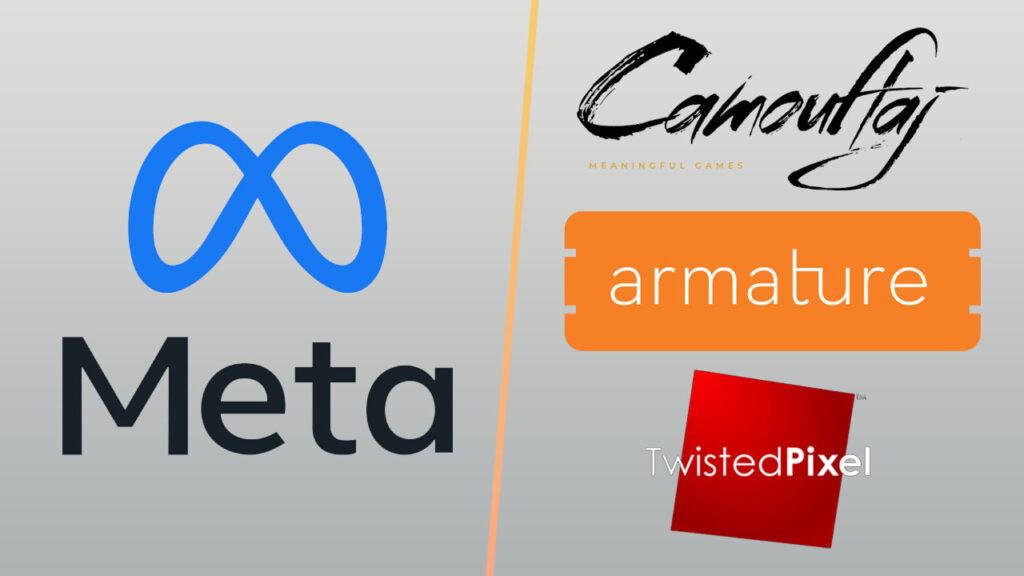 Meta, armature, camouflaj and Twisted Pixel logos