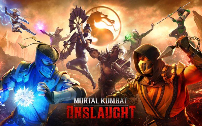 Good and evil fighters from Mortal Kombat francise, ready to go at each other, dominating each side of the image