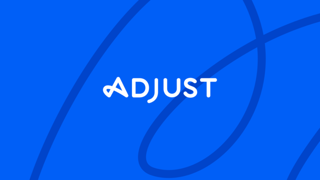 Adjust logo over a blue background