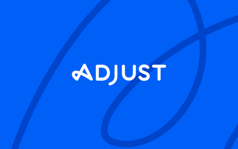 Adjust logo over a blue background