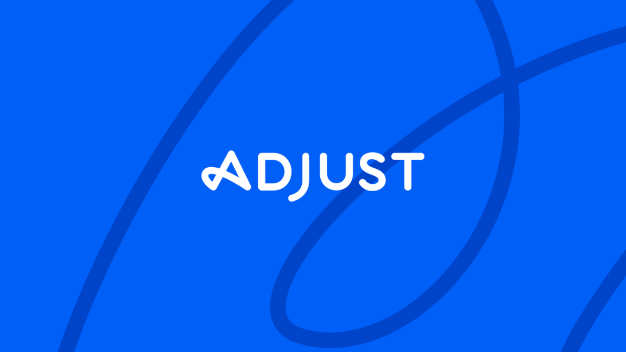 Adjust logo over a blue background
