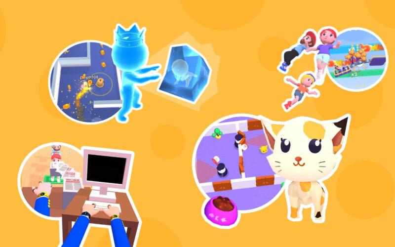 Characters from Sunday's games over a yellow background