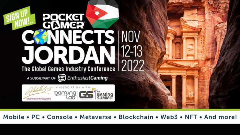 Pocket Gamer Jordan 2022 logo and event artwork