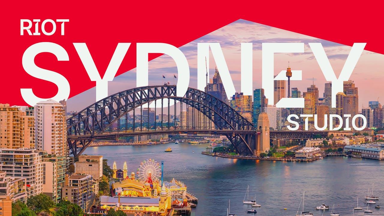 Riot Sydney logo with the city's iconic silhouette