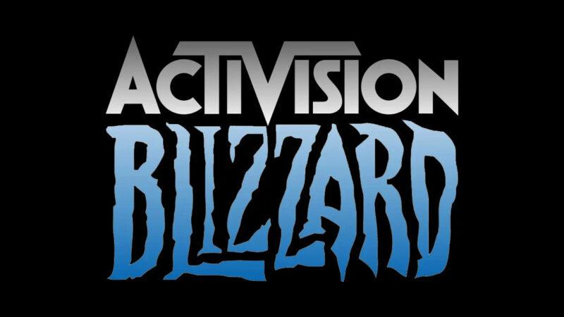 Activision blizzard logo on black background