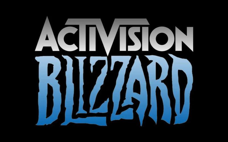 Activision blizzard logo on black background