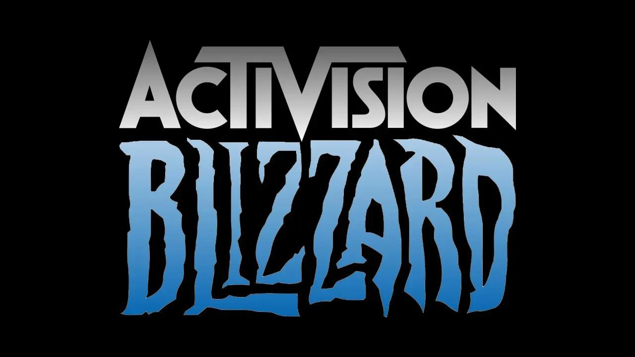Activision blizzard logo on black background