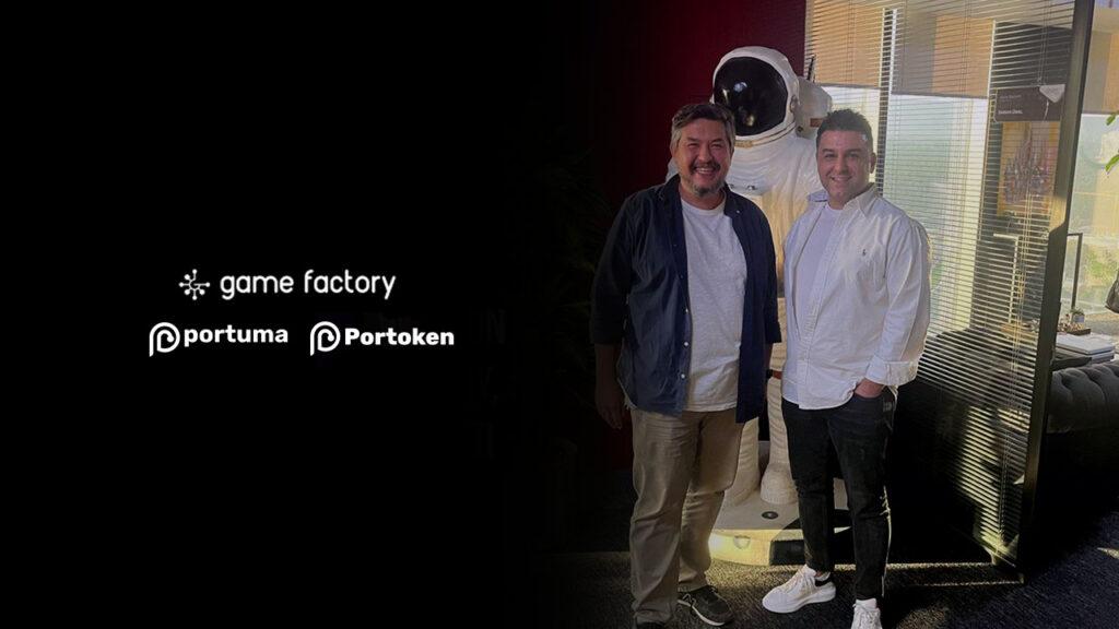 Game Factory ve Portuma logoları ve iki şirketin kurucuları
