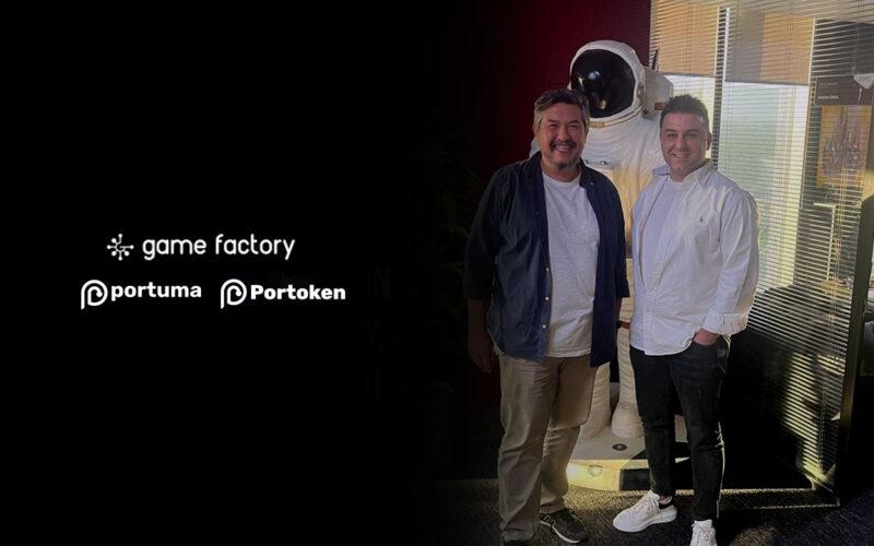 Game Factory ve Portuma logoları ve iki şirketin kurucuları