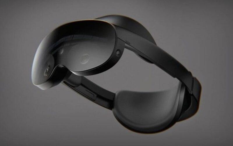 The Meta Quest Pro over a dark grey background