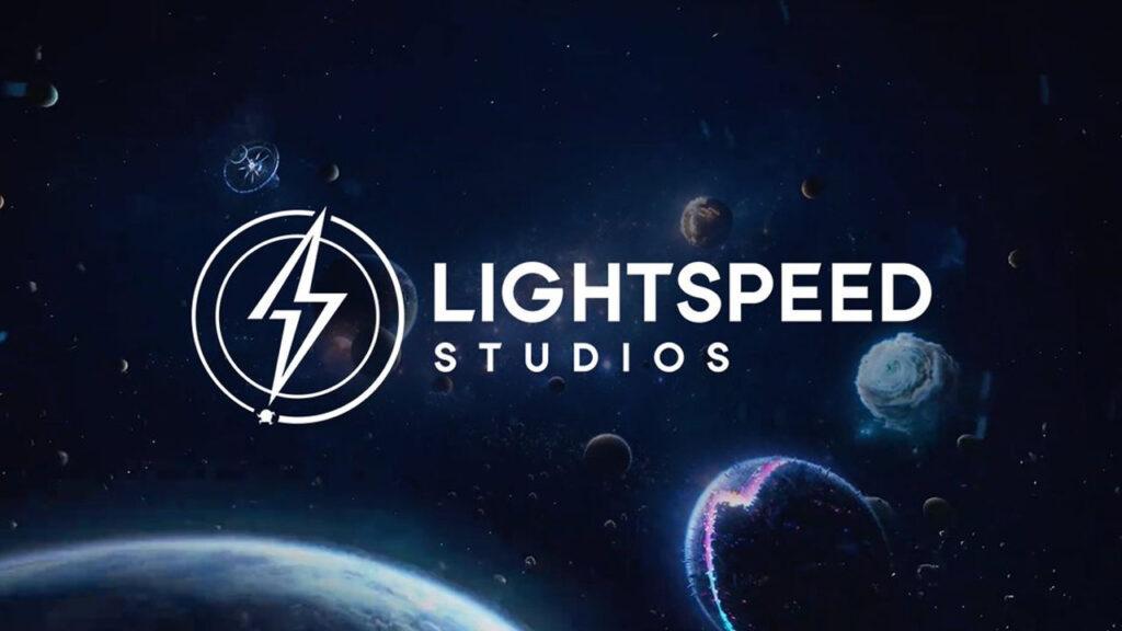 lightspeed studios logo on a shot of space background