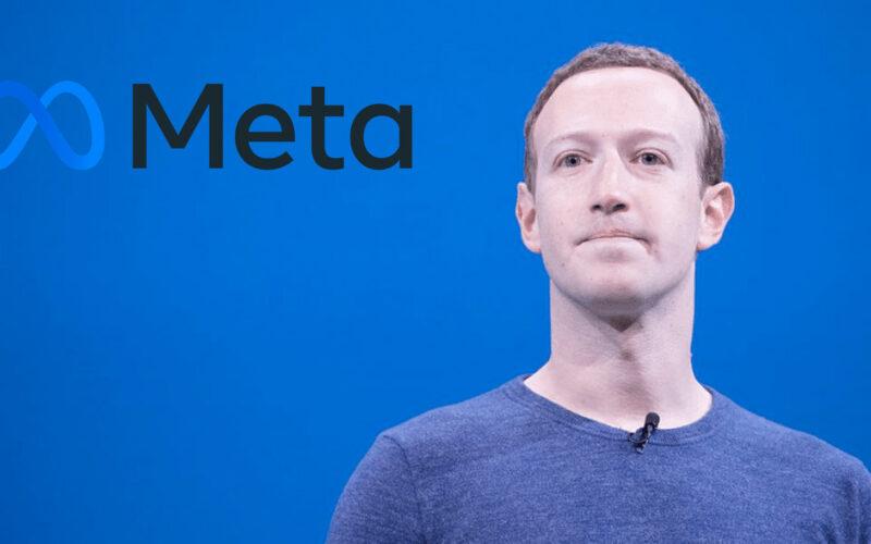 headshot of mark zuckerberg and meta logo