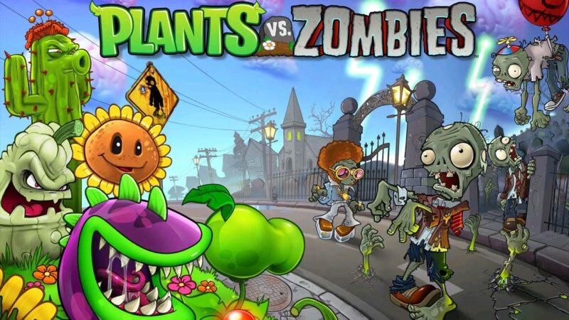 plants vs zombies game screen with mutated plants on left and zombies on right
