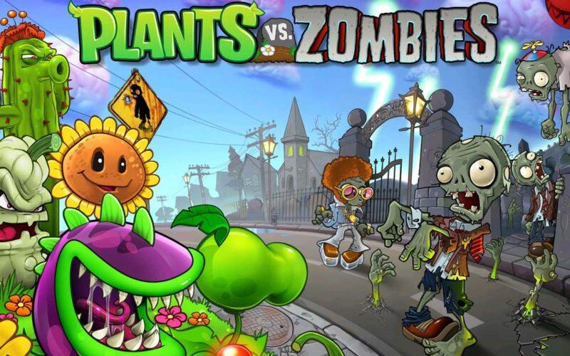 plants vs zombies game screen with mutated plants on left and zombies on right