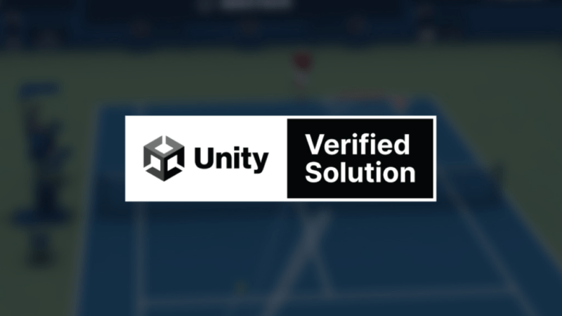Unity logo, with the Unity verified tolution text
