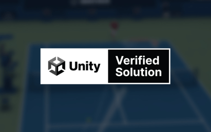 Unity logo, with the Unity verified tolution text