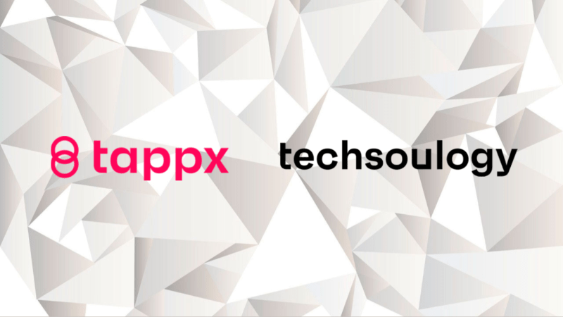Tappx and Techsoulogy logo over a white background