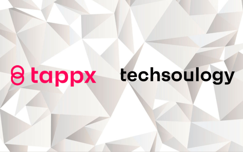 Tappx and Techsoulogy logo over a white background