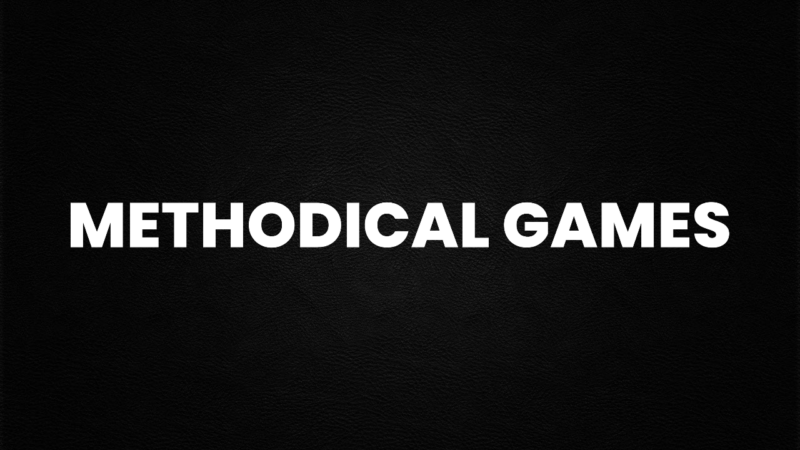Methodical Games logo over a black background