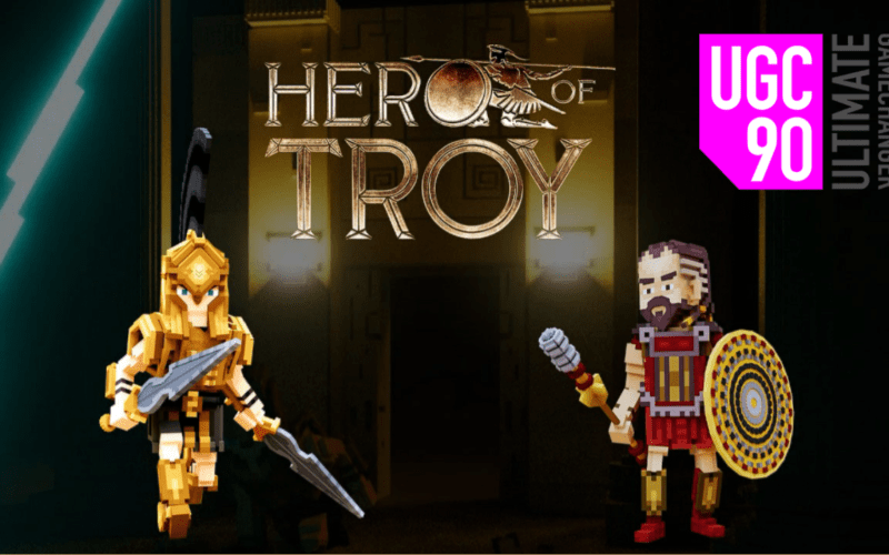 NFTs of Achilles and Agamemnon under the Hero of Troy and UGC90 logos
