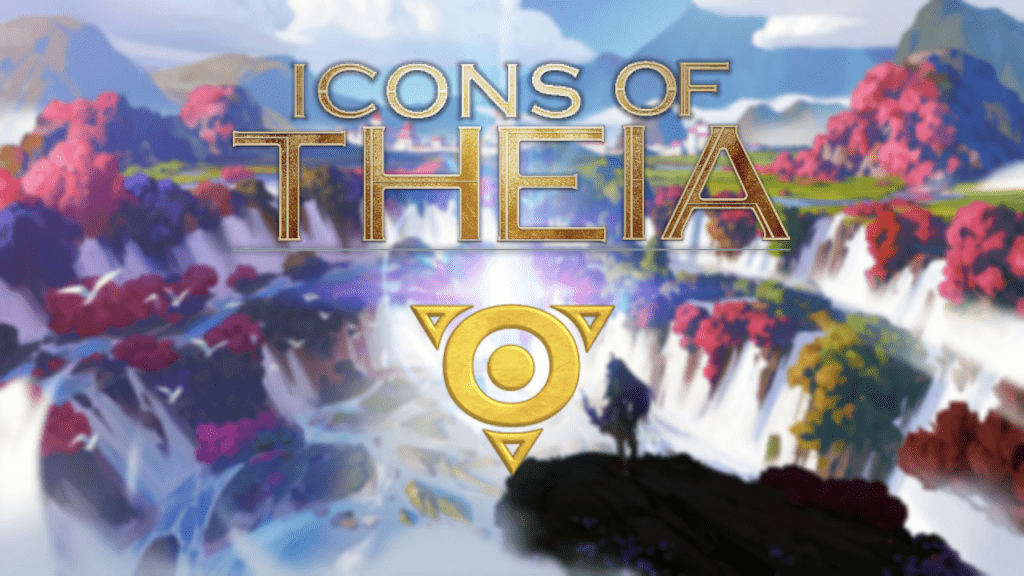 Theia Studios and Icons of Theia logos over a concept art of Icons of Theia