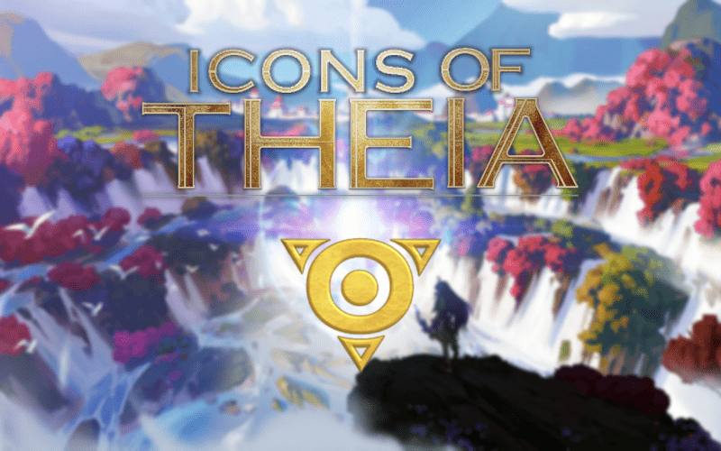 Theia Studios and Icons of Theia logos over a concept art of Icons of Theia