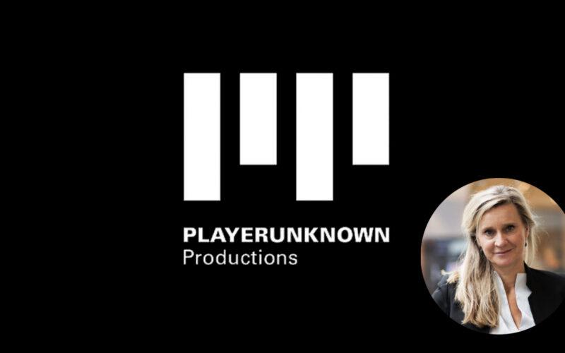 A headshot of Malin Jonsson next to the PlayerUnknown Productions logo over a black background